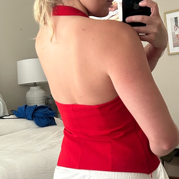 Zara Corset Style Red Halter Top - Picture 6 of 6